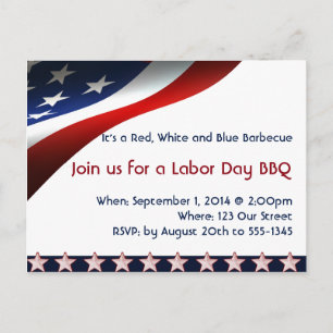 Modern Stars and Stripes Flag Labour Day Postcard
