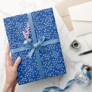 Modern Stars Colourful Blue Wrapping Paper