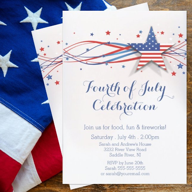 Modern Stars & Stripes 4th of July Invitation (Creator Uploaded)