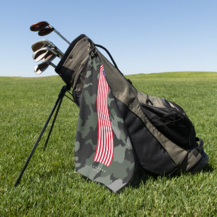 Modern Stars Stripes American Flag US 4th of July Golf Towel