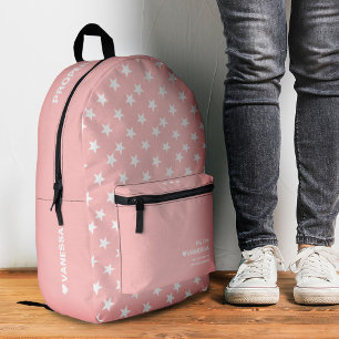 Modern Stars Teen Stylish Girly Pink  Printed Backpack