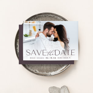 Modern Statement   Horizontal Photo Save The Date