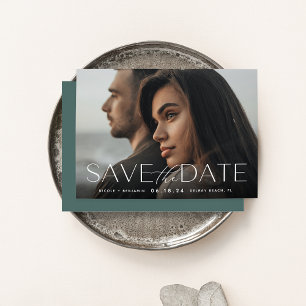 Modern Statement   Horizontal Photo Save The Date