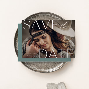 Modern Statement   Horizontal Photo Save The Date