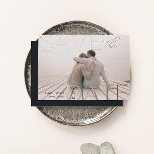 Modern Statement Horizontal Photo Save The Date