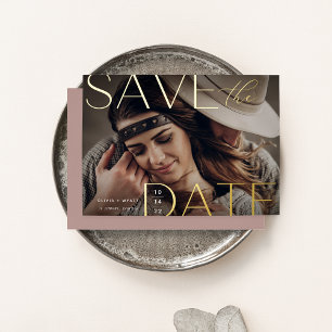 Modern Statement   Horizontal Photo Save The Date