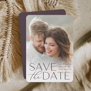 Modern Statement   Vertical Photo Save The Date