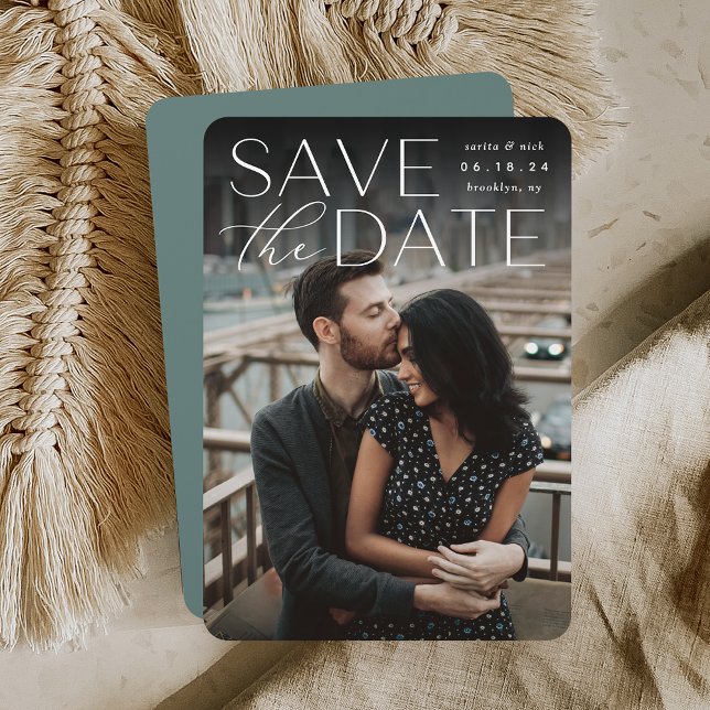 Modern Statement | Vertical Photo Save The Date (Creator Uploaded)