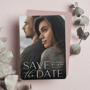 Modern Statement   Vertical Photo Save The Date