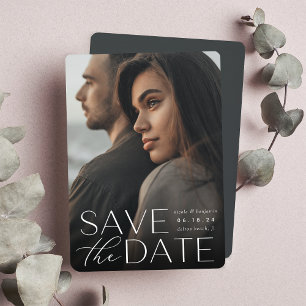 Modern Statement   Vertical Photo Save The Date