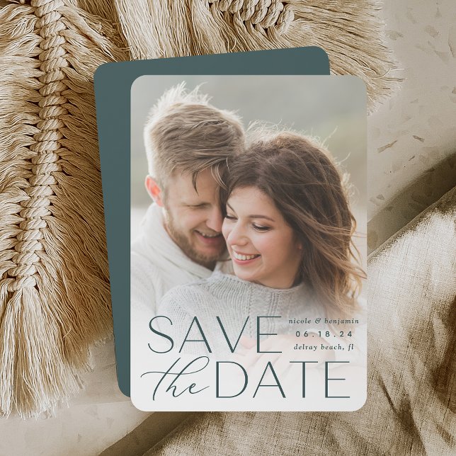 Modern Statement | Vertical Photo Save The Date (Creator Uploaded)
