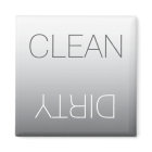 Modern Steel Grey Clean or Dirty Dishwasher Magnet