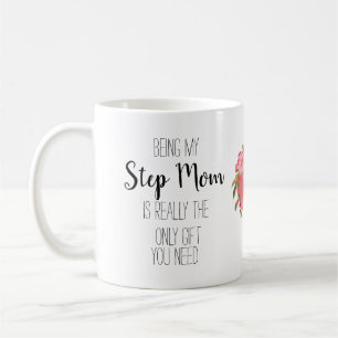 Modern Step Mum only gift floral heart funny Coffee Mug