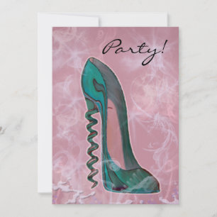 Modern Stiletto Shoe Art Invitation