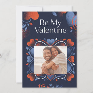 Modern Stippled Hearts Valentine's Day  Holiday Card