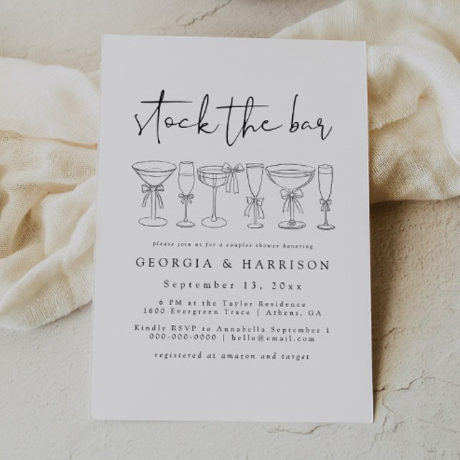 Modern Stock The Bar Couples Shower Invitation  (Creator Uploaded)