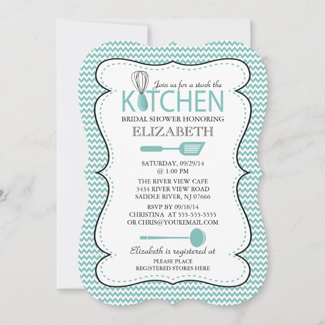 Modern Stock the Kitchen Bridal Shower Invitation (Front)