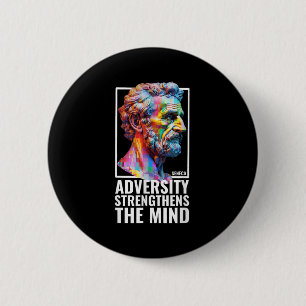 Modern Stoic Philosophy Adversity Quote Seneca Phi 6 Cm Round Badge