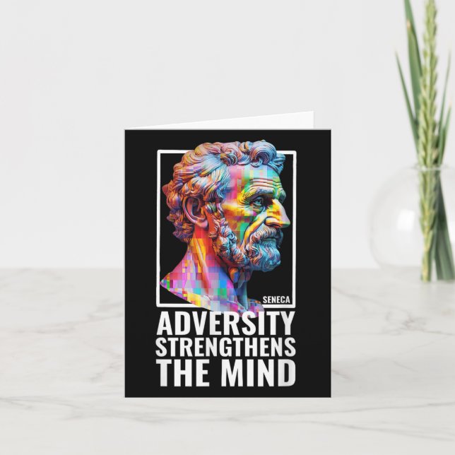 Modern Stoic Philosophy Adversity Quote Seneca Phi Card (Front)
