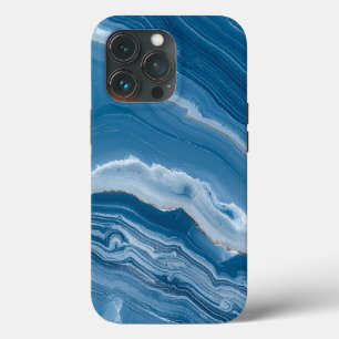 Modern Stone Dusty Blue Marble iPhone 13 Pro Case