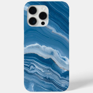 Modern Stone Dusty Blue Marble iPhone 15 Pro Max Case