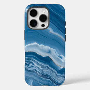 Modern Stone Dusty Blue Marble iPhone 16 Pro Case