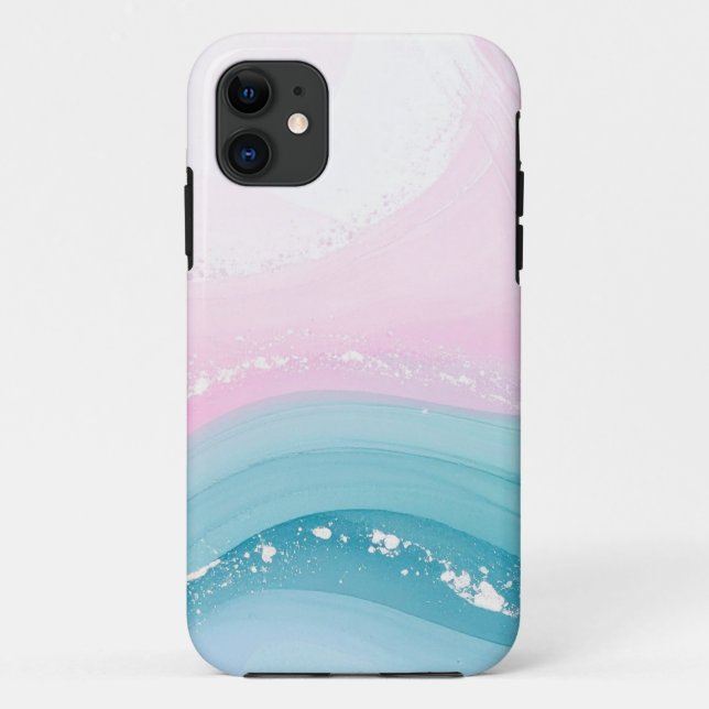 Modern Stone Dusty Blue Marble Case-Mate iPhone Case (Back)
