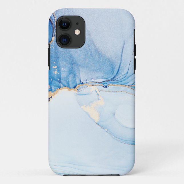 Modern Stone Dusty Blue Marble Case-Mate iPhone Case (Back)