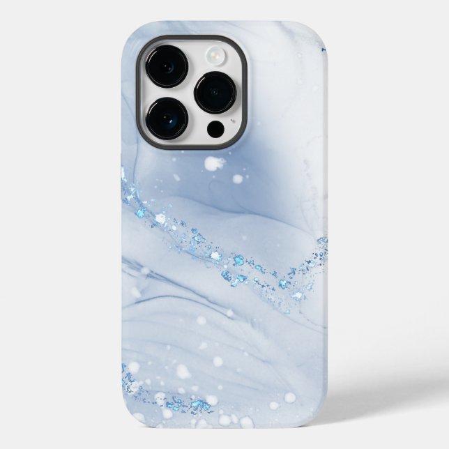 Modern Stone Dusty Blue Marble Case-Mate iPhone Case (Back)