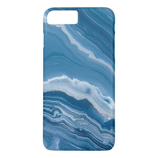 Modern Stone Dusty Blue Marble Case-Mate iPhone Case (Back)