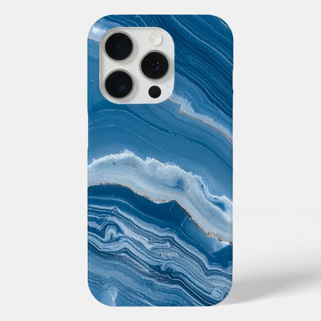 Modern Stone Dusty Blue Marble Case-Mate iPhone Case (Back)