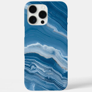 Modern Stone Dusty Blue Marble iPhone 16 Pro Max Case