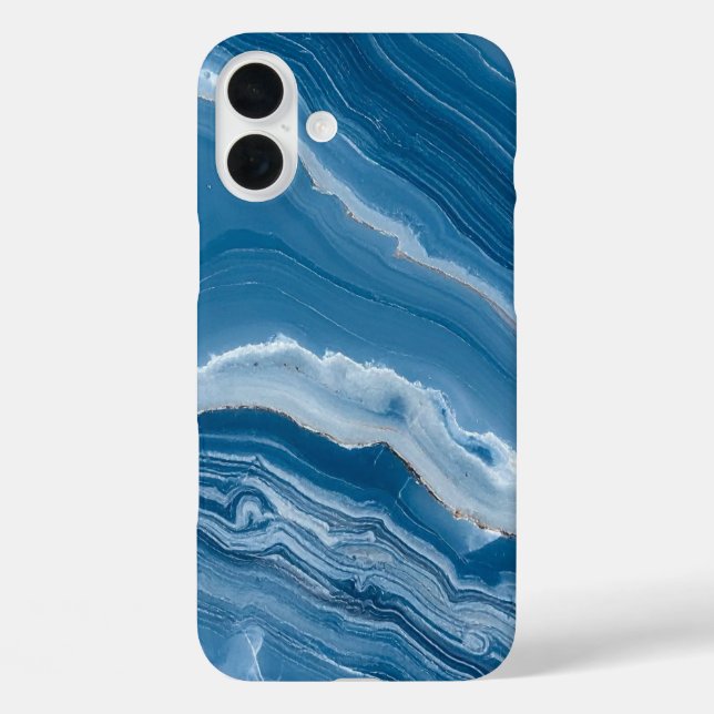 Modern Stone Dusty Blue Marble Case-Mate iPhone Case (Back)