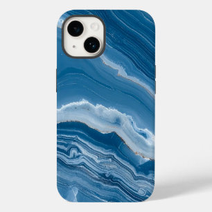 Modern Stone Dusty Blue Marble Case-Mate iPhone 14 Case