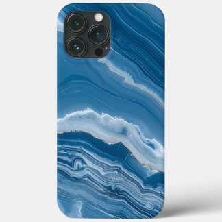 Modern Stone Dusty Blue Marble iPhone 13 Pro Max Case