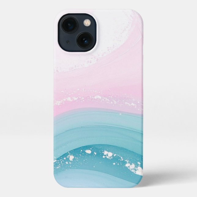 Modern Stone Dusty Blue Marble iPhone Case (Back)
