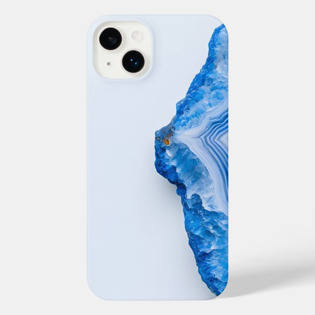 Modern Stone Dusty Blue Marble iPhone Case (Back)