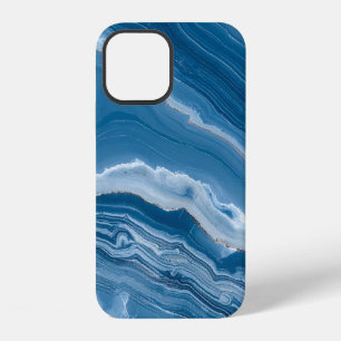 Modern Stone Dusty Blue Marble iPhone 12 Case