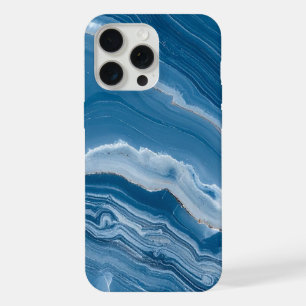Modern Stone Dusty Blue Marble iPhone 15 Pro Max Case