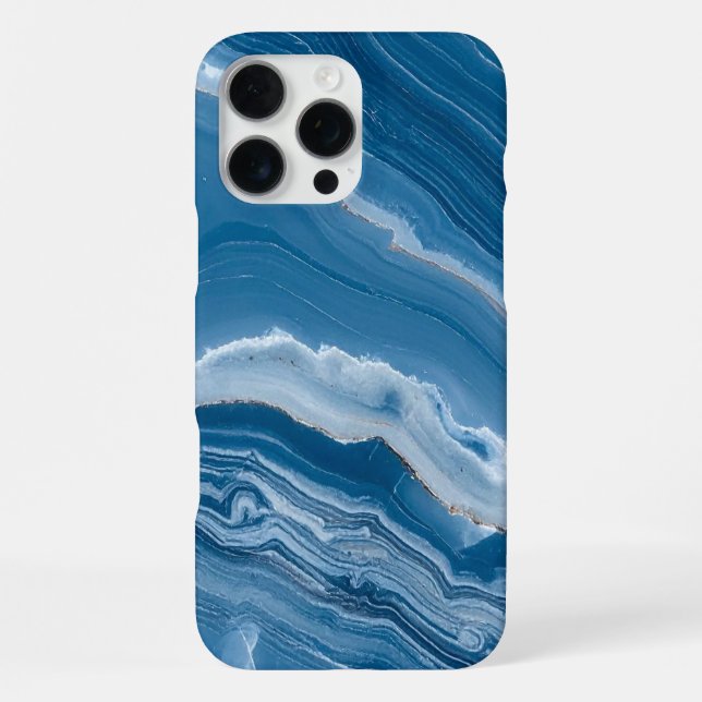 Modern Stone Dusty Blue Marble iPhone Case (Back)