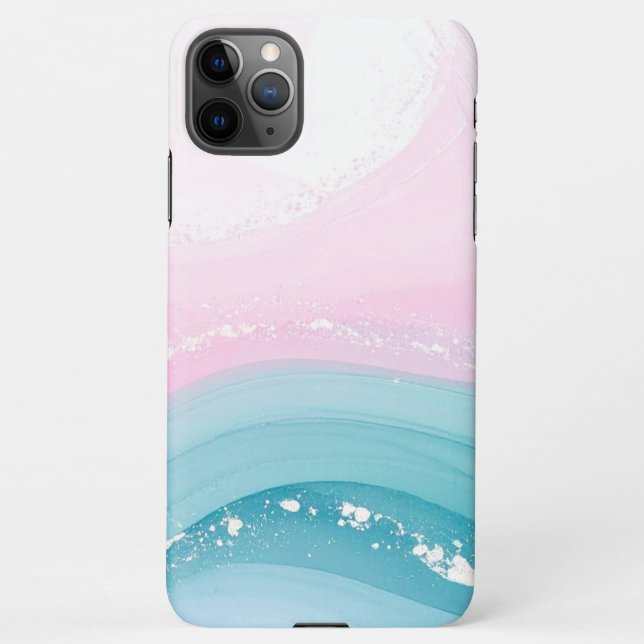 Modern Stone Dusty Blue Marble iPhone Case (Back)