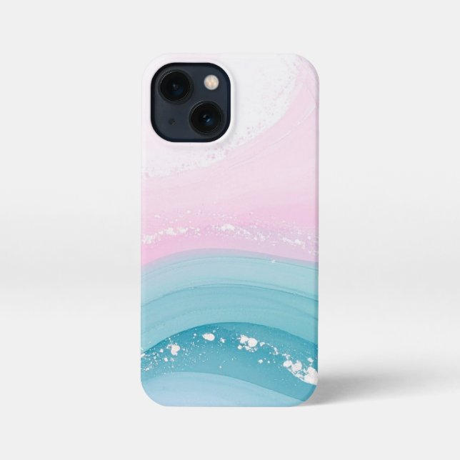 Modern Stone Dusty Blue Marble iPhone Case (Back)