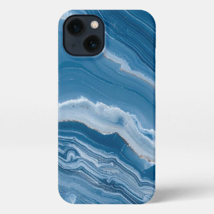 Modern Stone Dusty Blue Marble iPhone 13 Case
