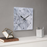 Modern stone look stylish gray rock pattern square wall clock<br><div class="desc">Modern stylish,  elegant gray white stone look pattern wall clock.</div>