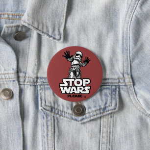 Modern stop wars 7.5 cm round badge