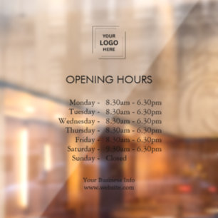 Modern Store Hours   Business Logo Opening Times