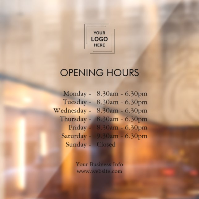 Modern Store Hours | Business Logo Opening Times (Sheet 2)
