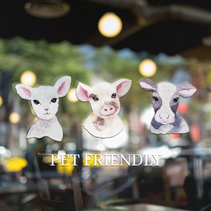 Modern Store Window Pet Friendly Fun Window Cling