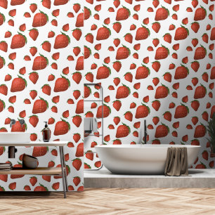 Modern Strawberry Pattern Wallpaper