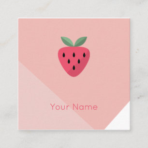 Modern Strawberry Square Design Business Card